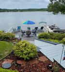 Looking out on Lake Mecosta / Lower Boat house deck
